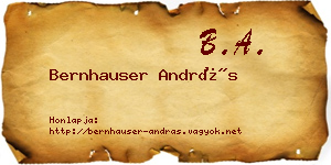 Bernhauser András névjegykártya