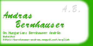 andras bernhauser business card